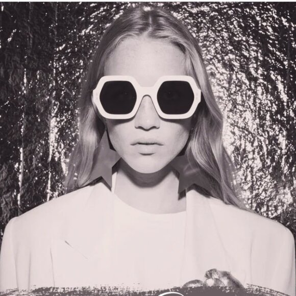 ISABEL MARANT Ely hexagonal sunglasses White main image 7